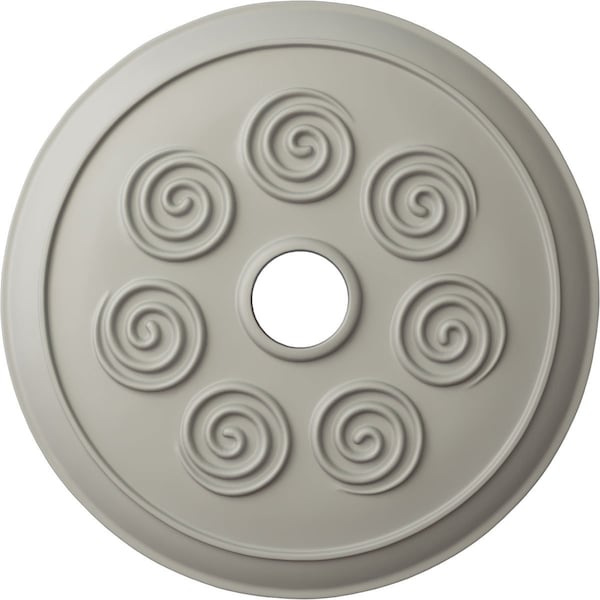 Ekena Millwork Spiral Ceiling Medallion (Fits Canopies up to 4"), Hand-Painted Pot of Cream, 25 1/4"OD x 4"ID x 2"P CM25SPPCF - main
